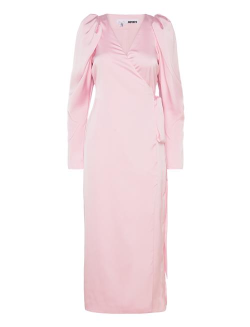 Satin Midi Wrap Dress ROTATE Birger Christensen Pink