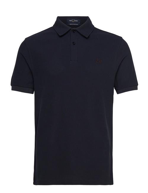 Open Waffle Polo Shirt Fred Perry Navy