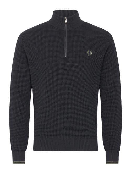 Waffle Stitch Half Zip Jmpr Fred Perry Black