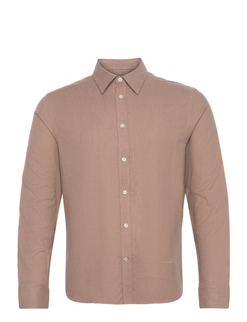 Light Flannel Slim Shirt J. Lindeberg Brown