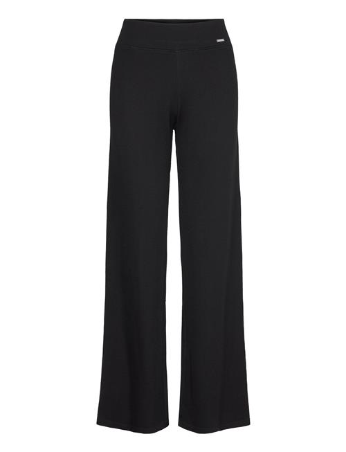 Ribbed Wool Wide Pants Aim´n Black