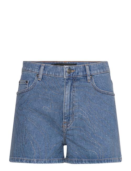 Rhinest Denim Shorts ROTATE Birger Christensen Blue