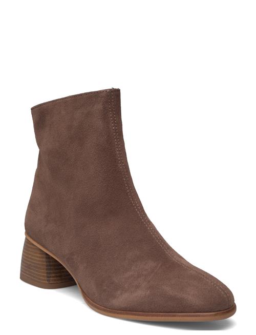 Boots - Block Heel With Zipper ANGULUS Brown