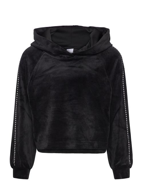 Sweatshirt Velour With Hood Lindex Black