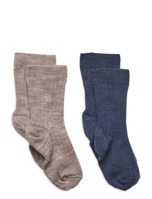 Sock 2 P Wool Knit Lindex Navy