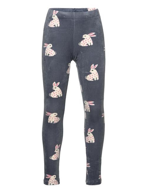 Leggings Velour Aop Rabbits Lindex Grey