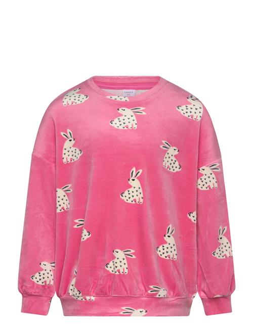 Sweater Velour Aop Rabbit Lindex Pink