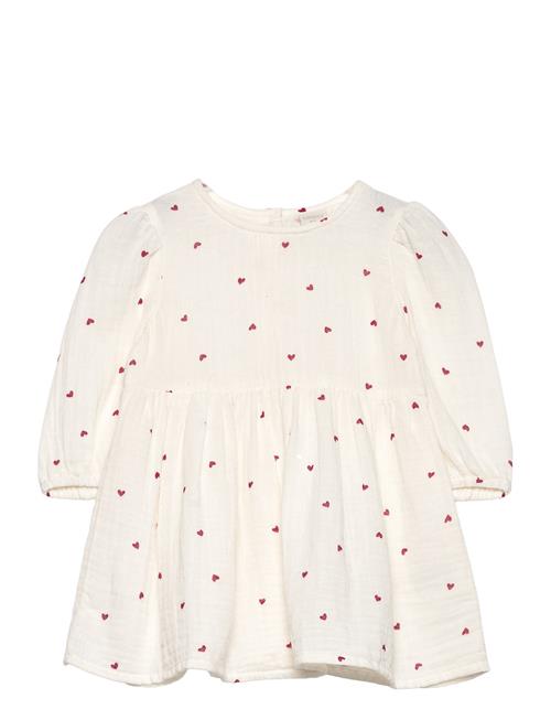 Dress Woven W Hearts Lindex White