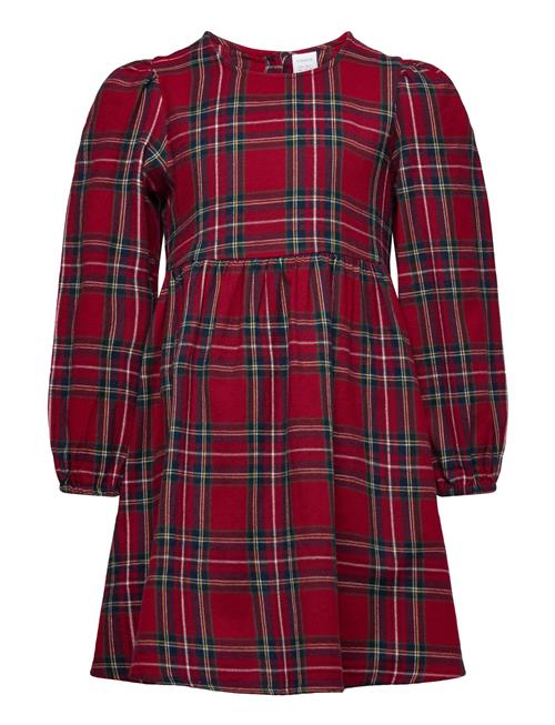 Dress L S Woven Check Lindex Red