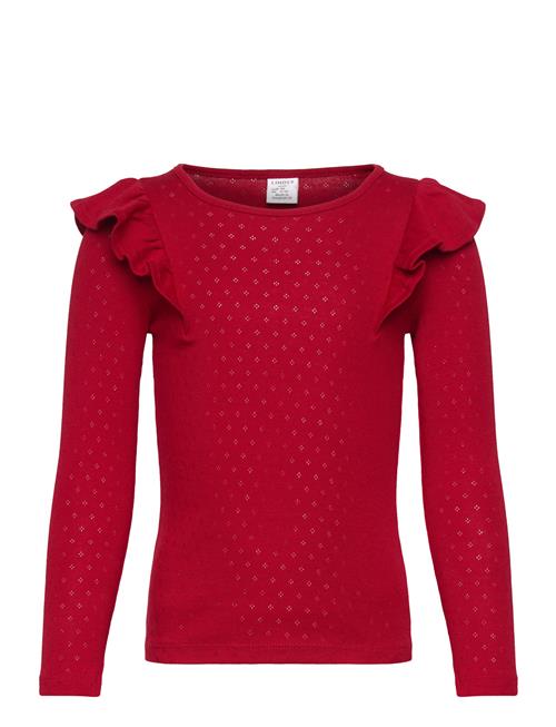 Top L S Frill Detail Pointelle Lindex Red