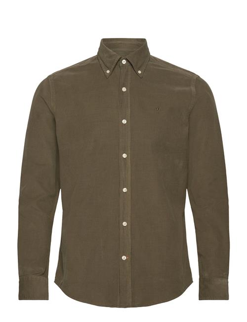 Douglas Cord Shirt-Slim Fit Morris Khaki