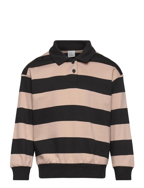 Sweater Collar Block Stripe Lindex Brown