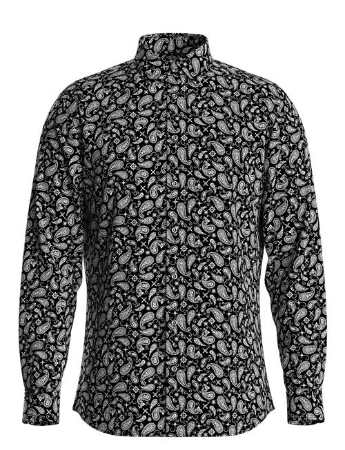 Slhslim-Performance Aop Shirt Ls Selected Homme Black