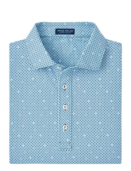 Mosaic Performance Jersey Polo - Kelly Hard Collar Peter Millar Blue