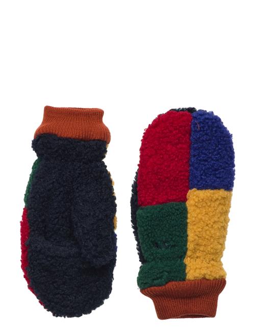 Color Block Sheepskin Mittens Bobo Choses Red