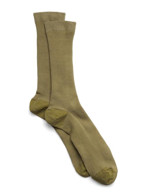 Fine Cotton Rib Socks Mp Denmark Khaki