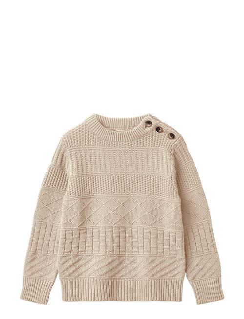 Nova Knit Pattern Pullover Fliink Cream