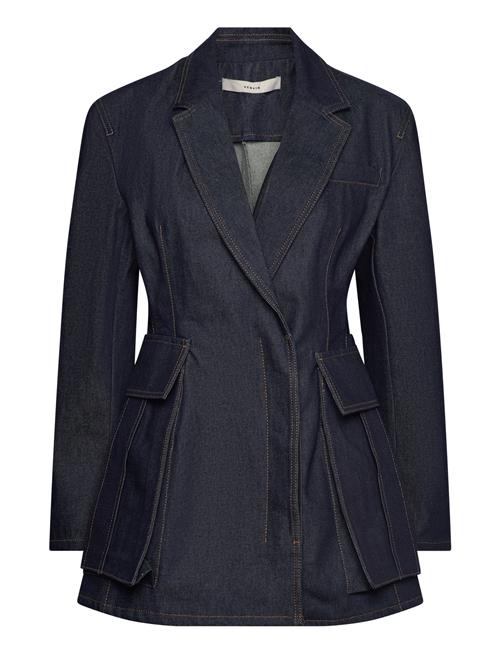 Se Slim Denim Blazer REMAIN Birger Christensen Navy ved Booztlet