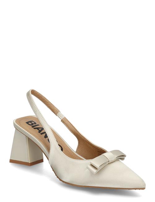 Biamaralyn Bow Slingback Satin Bianco Beige