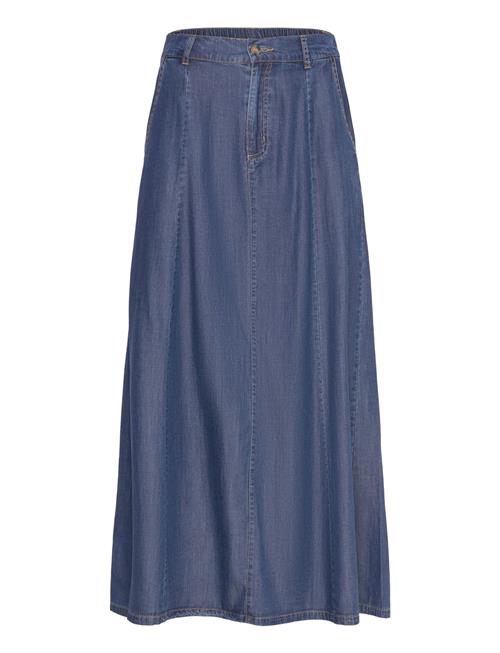 Shirt From Freequent In A Soft Lyocell Material With A Denim Look. The Skirt Is FREE/QUENT Blue