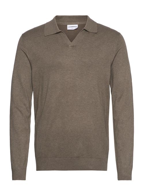 Ecovero L/S V-Neck Polo Lindbergh Beige