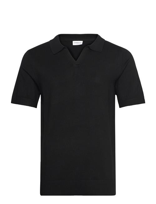 Ecovero S/S V-Neck Polo Lindbergh Black