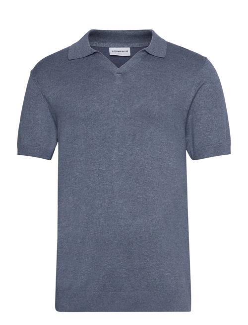 Ecovero S/S V-Neck Polo Lindbergh Blue