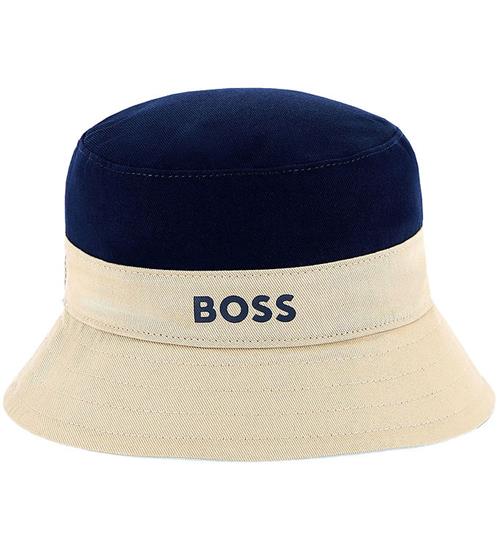 BOSS Bøllehat - Vendbar - Hvid/Sand/Navy