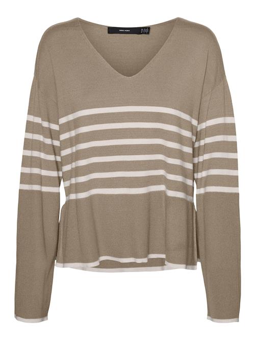 Se VERO MODA Pullover 'HAPPINESS'  creme / brun ved About You