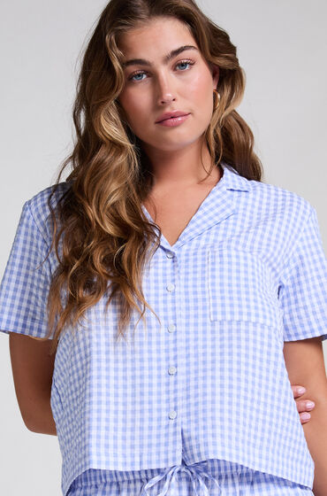 Hunkemöller Kortærmet jakke Seersucker Blå