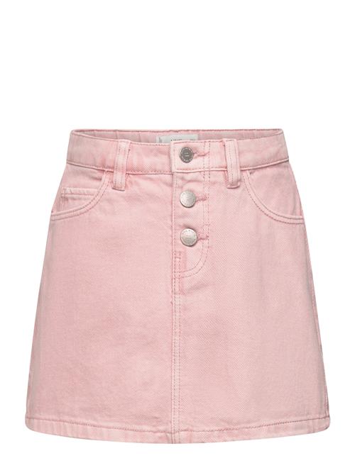 Denim Skirt With Buttons Mango Pink