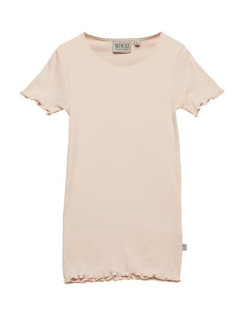 Rib T-Shirt Lace Ss Wheat Beige