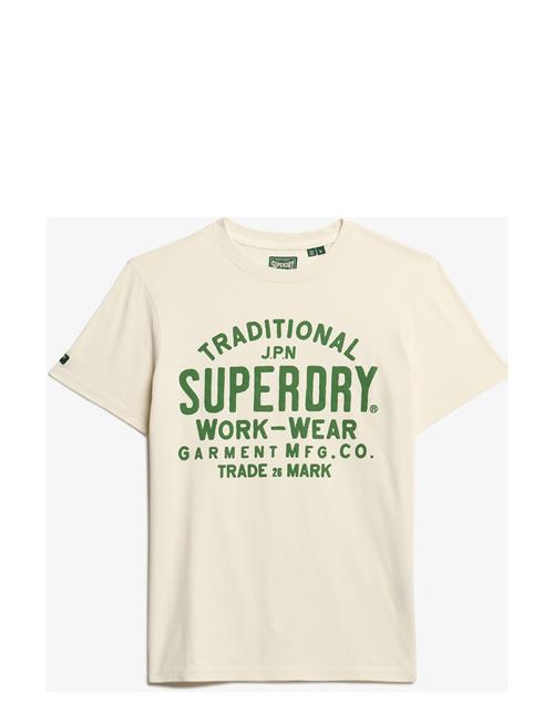 Se Machined Goods Workwear Tee Superdry Cream ved Booztlet