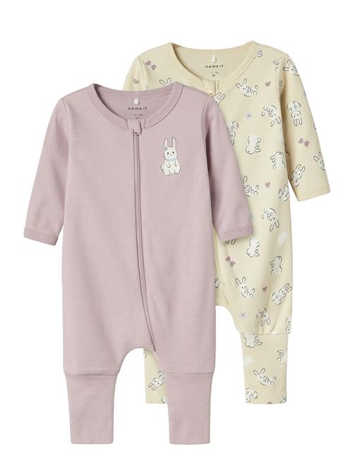 Nbfnightsuit 2P Zip Ff Sand Rabbit Noos Name It Pink