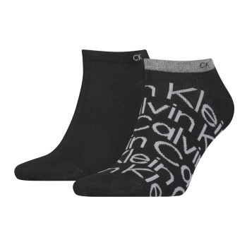 Calvin Klein Legwear Calvin Klein Strømper 2P All Over Print Sneaker Sock Sort Str 43/46 Herre