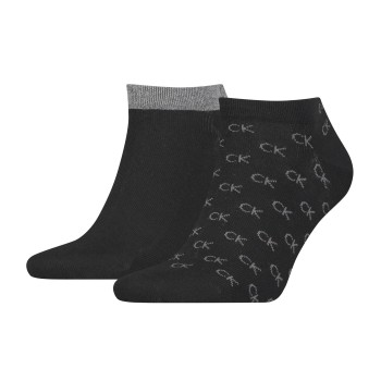 Calvin Klein Legwear Calvin Klein Strømper 2P Eduardo All Over Sneaker Sock Sort Str 43/46 Herre