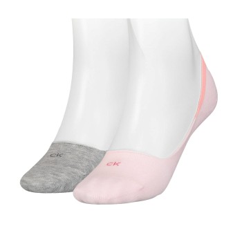 Calvin Klein Legwear Calvin Klein Strømper 2P Women Low Cut Footie Socks Rosa/Grå Str 35/38 Dame