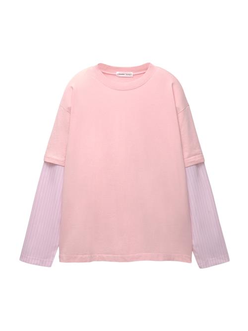 Pull&Bear Oversized bluse  dueblå / blomme / lyserød