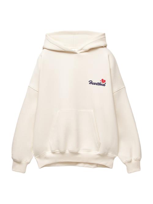 Se Pull&Bear Sweatshirt 'PACIFIC CORAZON'  ecru / navy / blodrød ved About You