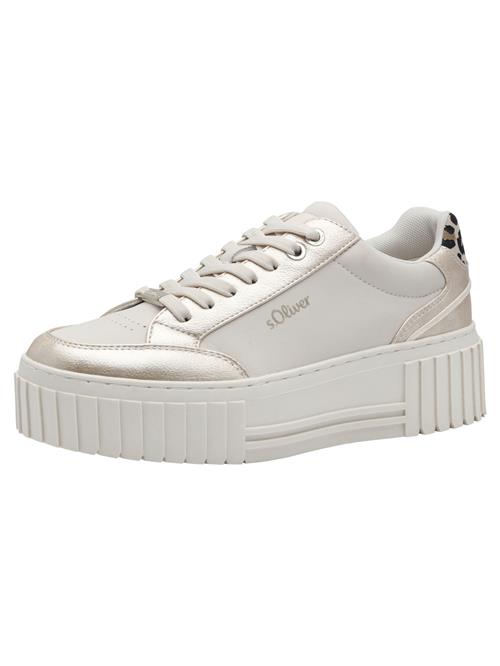 s.Oliver Sneaker low  creme / brun / rosa guld / sort