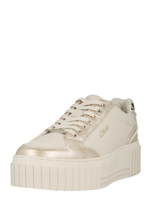 s.Oliver Sneaker low  creme / brun / rosa guld / sort