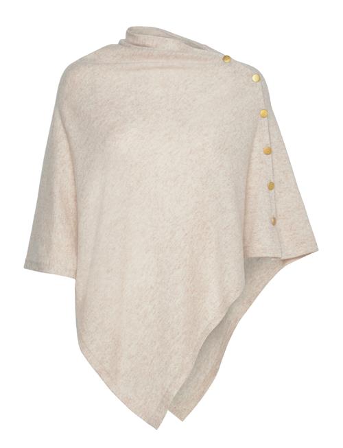 Poncho Gold Buttons Davida Cashmere Beige