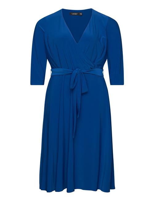 Surplice Jersey Dress Lauren Women Blue