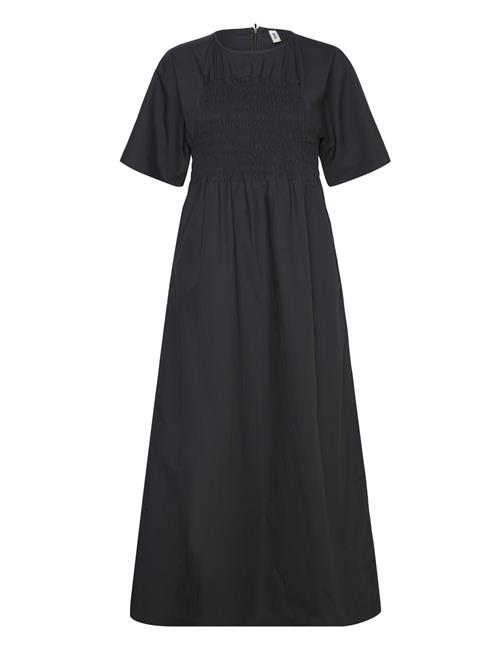 Eskamille Ss Dress Smock Long F Enkel Studio Black