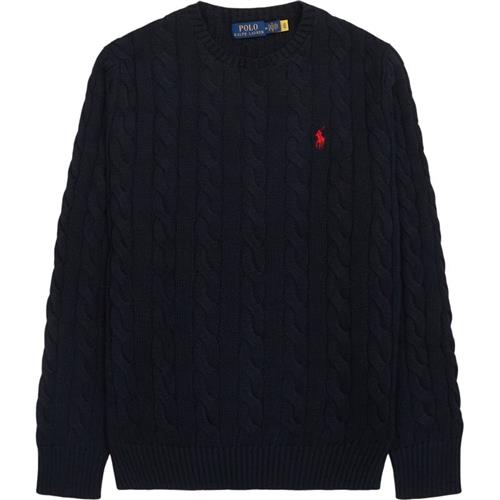 Se Polo Ralph Lauren Cable Cotton Strik Navy ved Quint