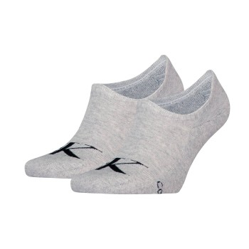 Calvin Klein Legwear Calvin Klein Strømper 2P Monogram High Cut Footie Socks Grå Str 43/46 Herre