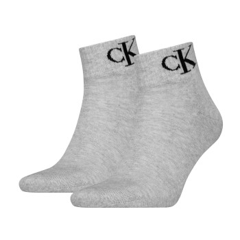 Calvin Klein Legwear Calvin Klein Strømper 2P Monogram Quarter Socks Grå Str 43/46 Herre