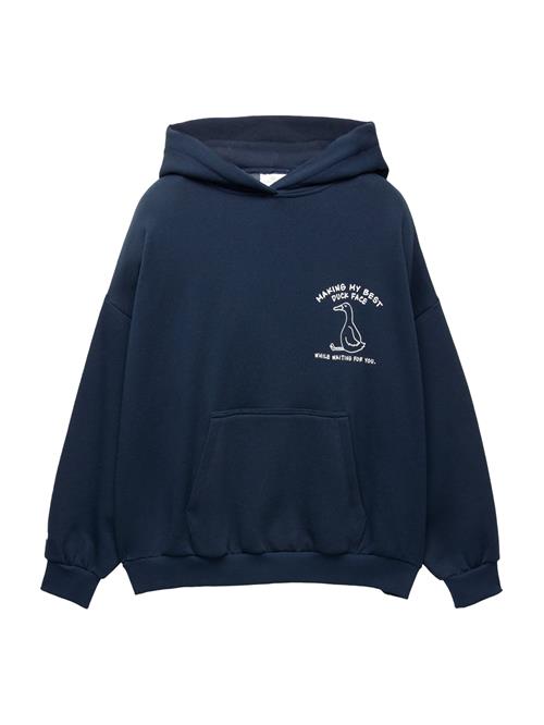 Pull&Bear Sweatshirt 'DUCK'  navy / hvid