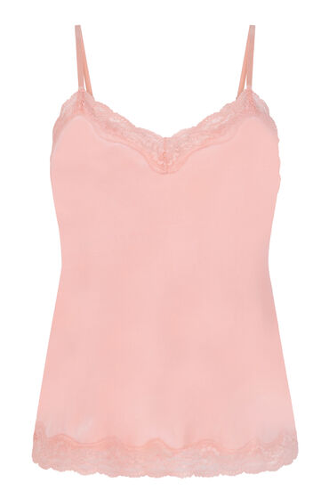 Se Hunkemöller Cami top Velours Lace pink ved Hunkemøller