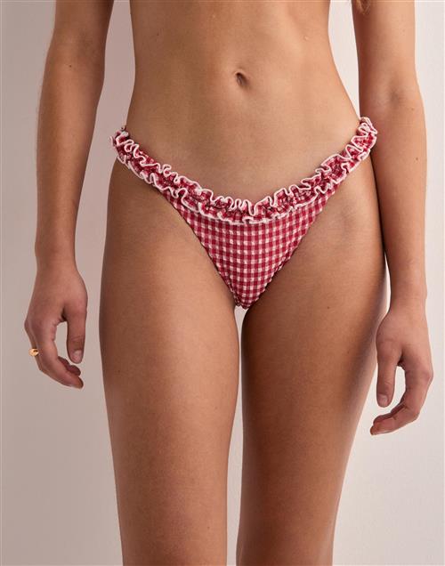 Nelly - Rød - Frill Check Bikini Panty